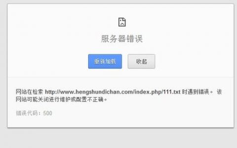 服务器返回500错误代码通常意味着什么？