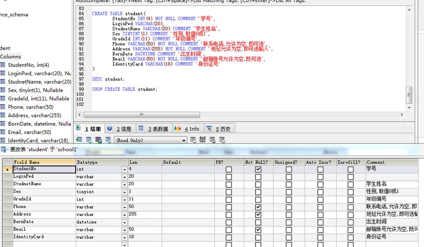 mysql下怎么新建数据库表_新建表