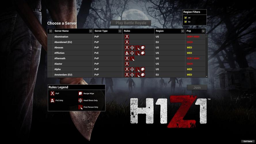 h1z1亚太服务器叫什么