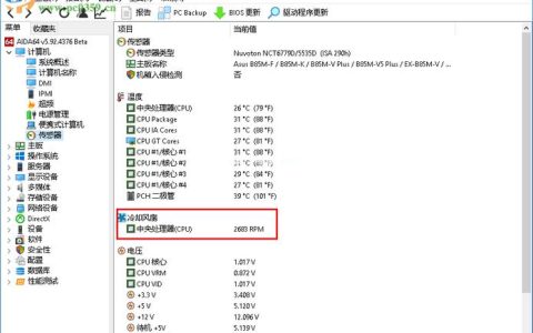 如何在aida64中查看CPU温度？